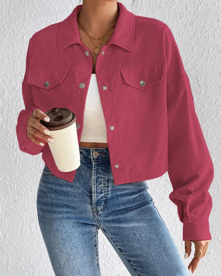 Honey Snap Down Long Sleeve Jacket - Trendsi