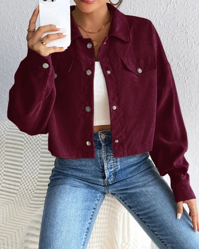 Honey Snap Down Long Sleeve Jacket - Trendsi