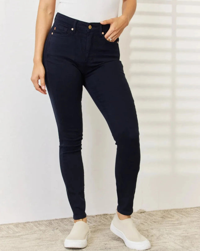 Judy Blue Full Size Garment Dyed Tummy Control Skinny Jeans - Trendsi