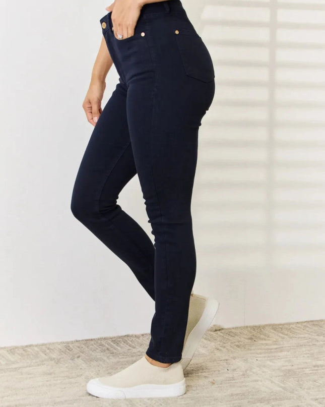 Judy Blue Full Size Garment Dyed Tummy Control Skinny Jeans - Trendsi