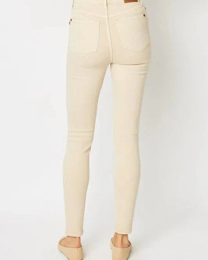 Judy Blue Full Size Garment Dyed Tummy Control Skinny Jeans - Trendsi
