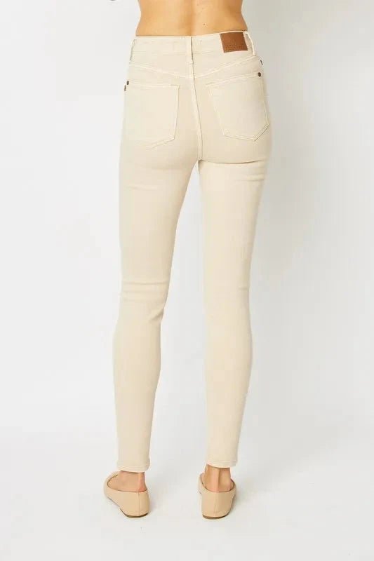 Judy Blue Full Size Garment Dyed Tummy Control Skinny Jeans - Trendsi