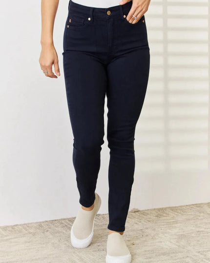 Judy Blue Full Size Garment Dyed Tummy Control Skinny Jeans - Trendsi