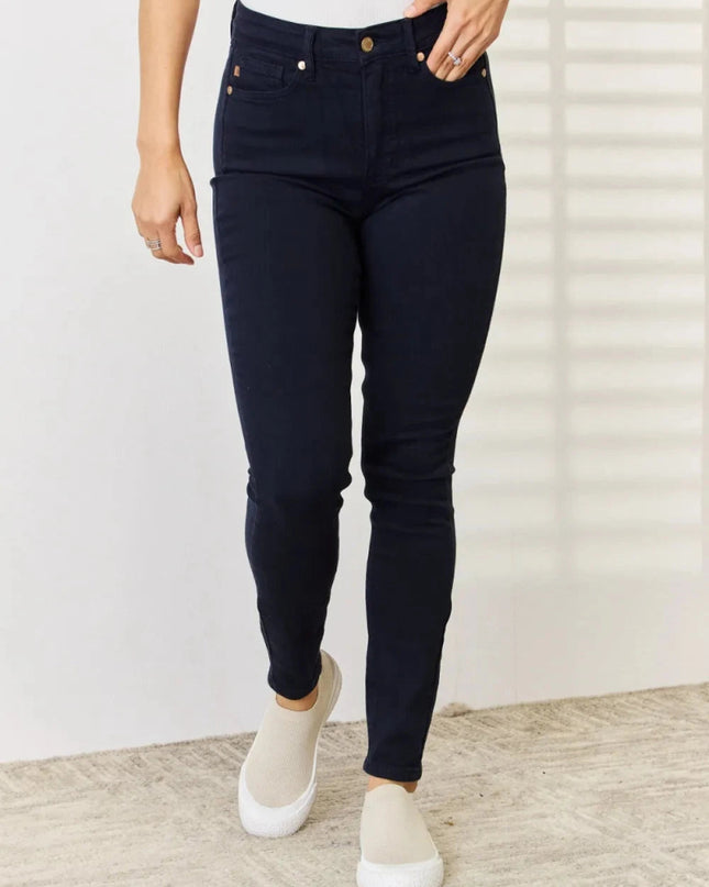 Judy Blue Full Size Garment Dyed Tummy Control Skinny Jeans - Trendsi