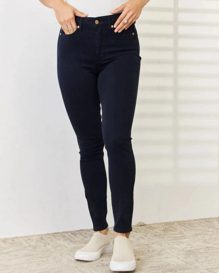 Judy Blue Full Size Garment Dyed Tummy Control Skinny Jeans - Trendsi