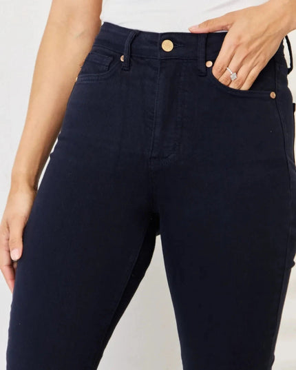 Judy Blue Full Size Garment Dyed Tummy Control Skinny Jeans - Trendsi