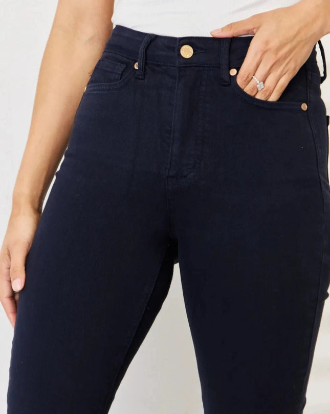Judy Blue Full Size Garment Dyed Tummy Control Skinny Jeans - Trendsi
