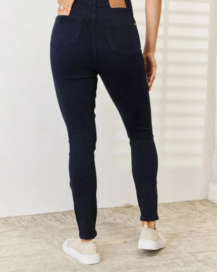Judy Blue Full Size Garment Dyed Tummy Control Skinny Jeans - Trendsi