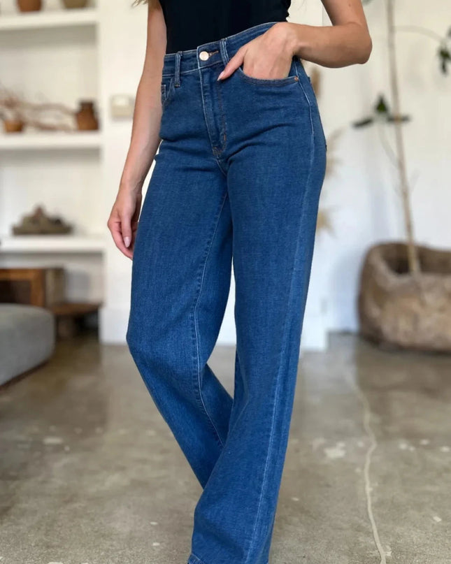 Judy Blue Full Size High Rise Straight Jeans - Trendsi
