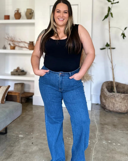 Judy Blue Full Size High Rise Straight Jeans - Trendsi