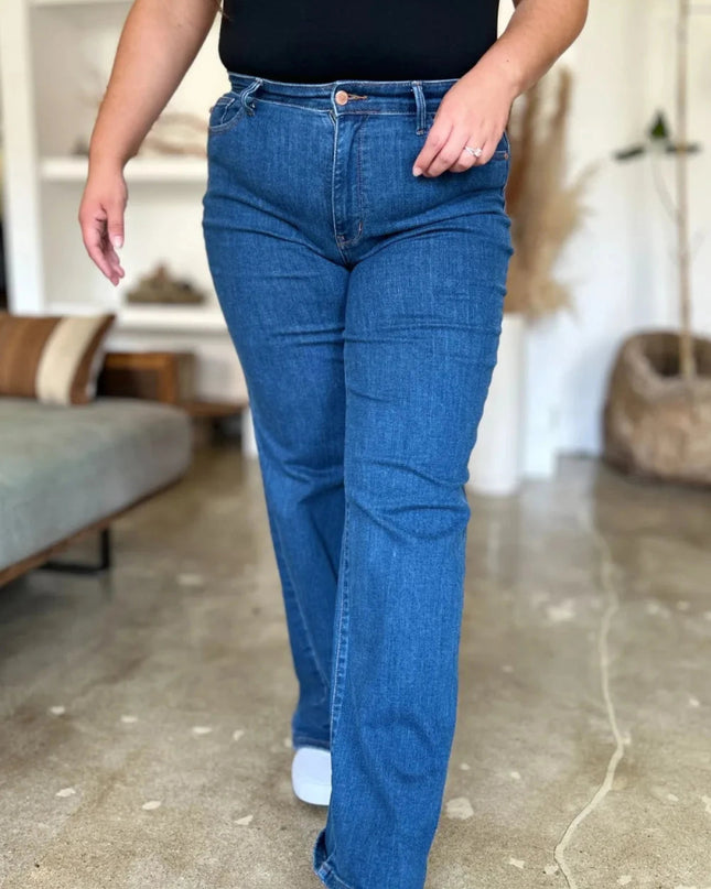 Judy Blue Full Size High Rise Straight Jeans - Trendsi