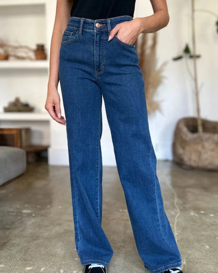 Judy Blue Full Size High Rise Straight Jeans - Trendsi
