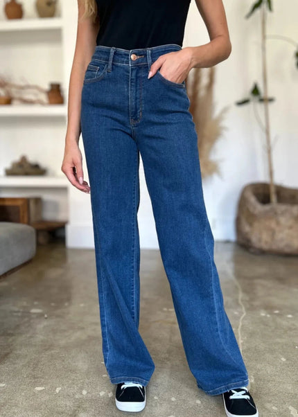 Judy Blue Full Size High Rise Straight Jeans - Trendsi