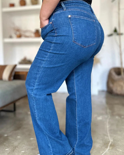Judy Blue Full Size High Rise Straight Jeans - Trendsi