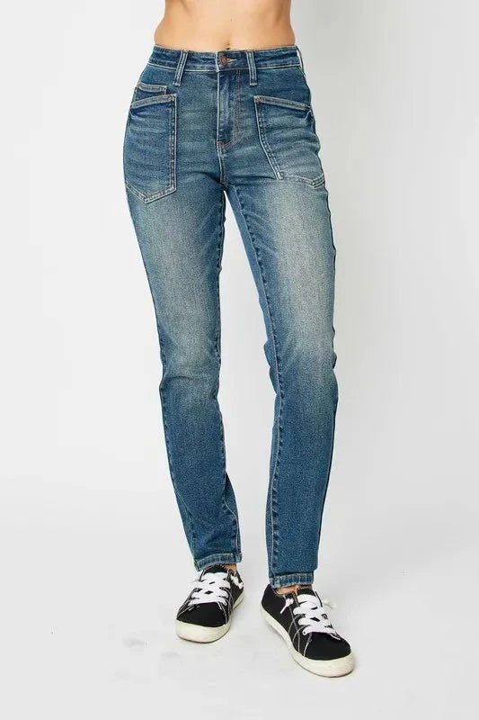 Judy Blue Full Size High Waist Skinny Jeans - Trendsi