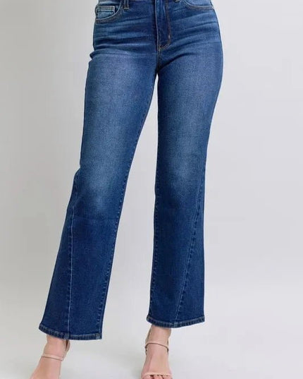 Judy Blue Full Size Side Seam Detail Straight Jeans with Pockets - Trendsi