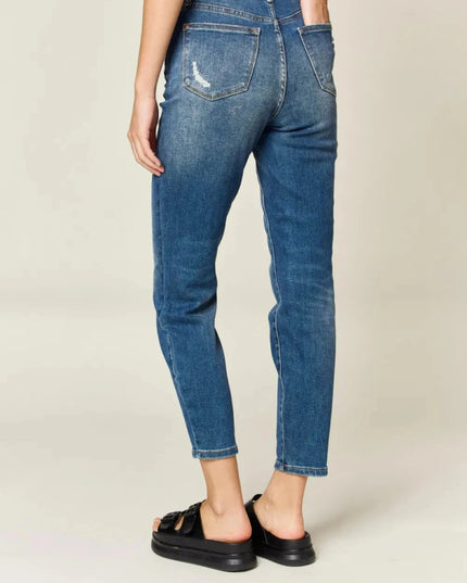Judy Blue Full Size Tummy Control High Waist Slim Jeans - Trendsi