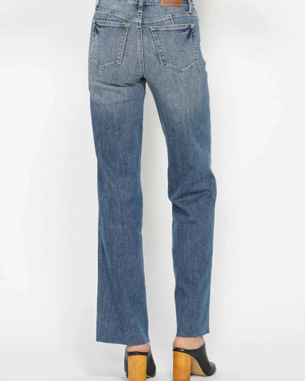 Judy Blue Full Size Tummy Control Straight Jeans - Trendsi