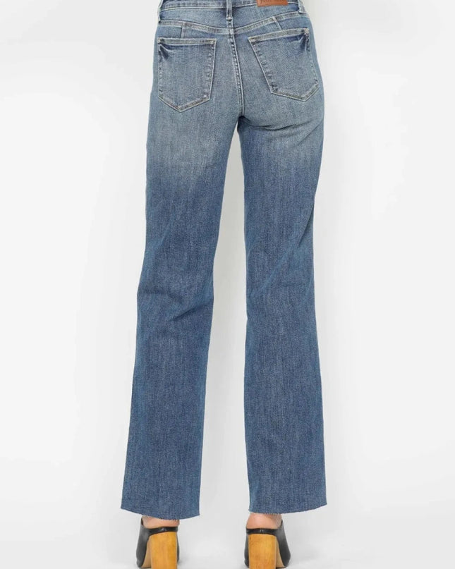 Judy Blue Full Size Tummy Control Straight Jeans - Trendsi