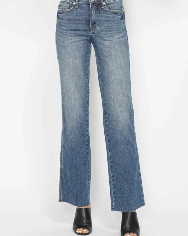 Judy Blue Full Size Tummy Control Straight Jeans - Trendsi