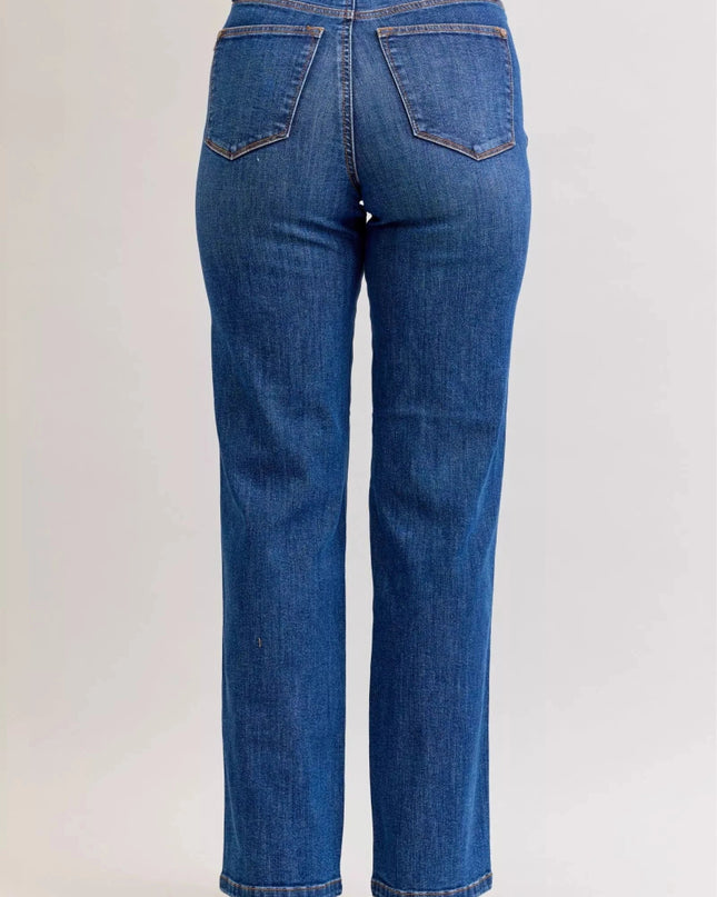 Judy Blue High Waist Tummy Control Straight Jeans - Trendsi