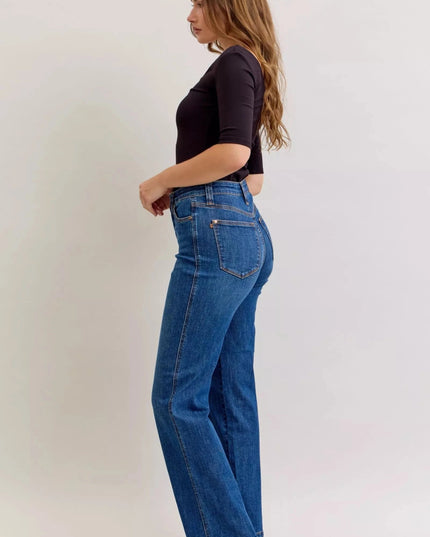 Judy Blue High Waist Tummy Control Straight Jeans - Trendsi