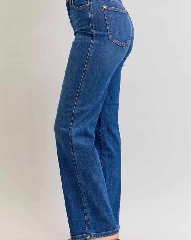 Judy Blue High Waist Tummy Control Straight Jeans - Trendsi