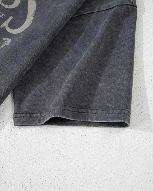 Kindness Butterflies Graphic Mineral Wash Loose Tee - Trendsi