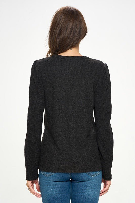 Knit Round neck Long Sleeve Top - New Arrival - Reneecollection