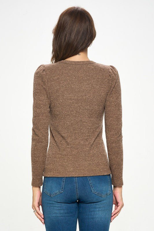 Knit Round neck Long Sleeve Top - New Arrival - Reneecollection