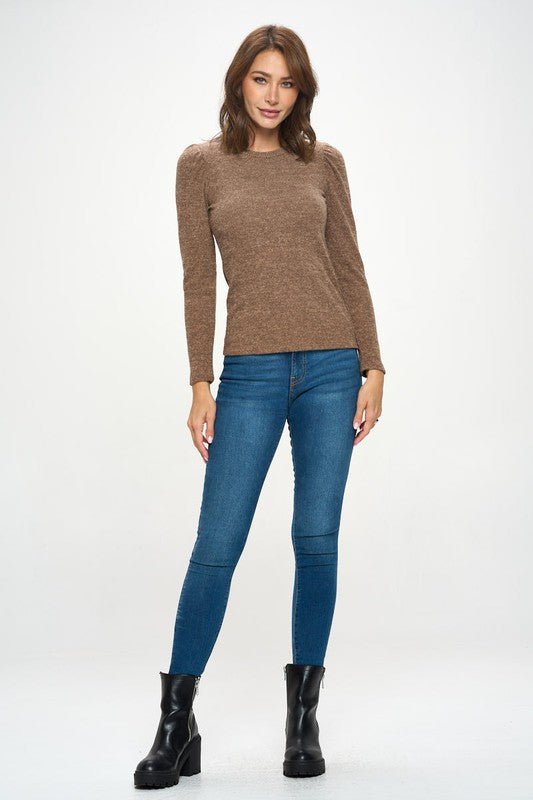 Knit Round neck Long Sleeve Top - New Arrival - Reneecollection