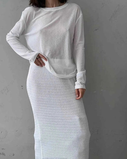 Knotted Long Sleeve T-Shirt - Trendsi