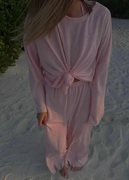 Knotted Long Sleeve T-Shirt - Trendsi