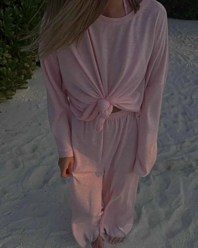 Knotted Long Sleeve T-Shirt - Trendsi