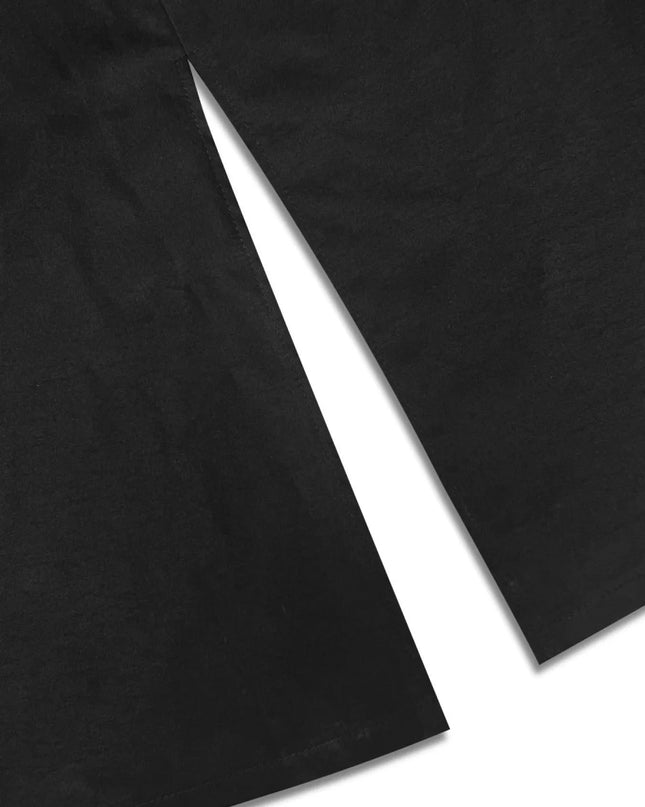 Lapel Collar Button - Front Longline Coat - Trendsi