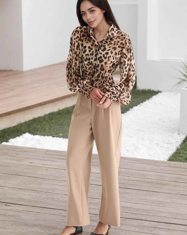 Leopard Print Shirt - Trendy Button Up Style for Fashion - Forward Outfits - Trendsi