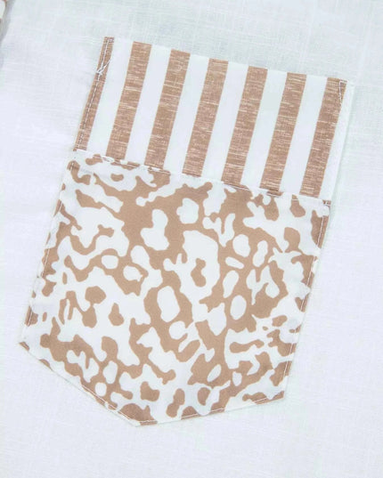 Leopard Striped Western Casual Shirt - Trendsi