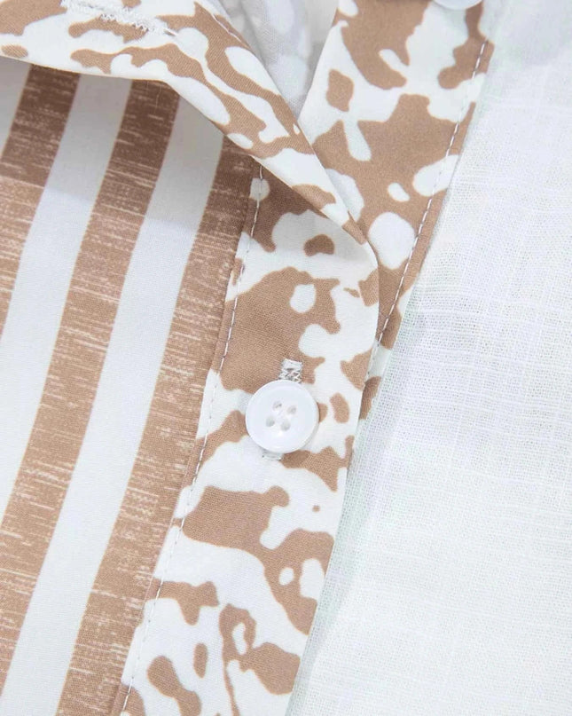 Leopard Striped Western Casual Shirt - Trendsi