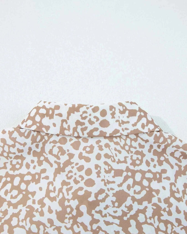 Leopard Striped Western Casual Shirt - Trendsi