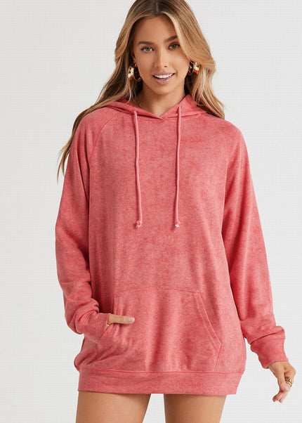 Long Sleeve Front Pocket Hoodie - Trendsi
