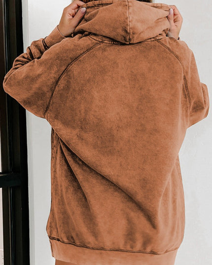 Long Sleeve Front Pocket Hoodie - Trendsi