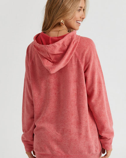 Long Sleeve Front Pocket Hoodie - Trendsi
