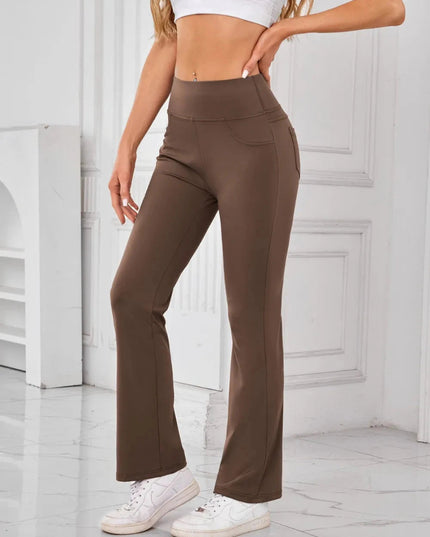 Lovelet High Waist Active Pants with Pockets - Trendsi
