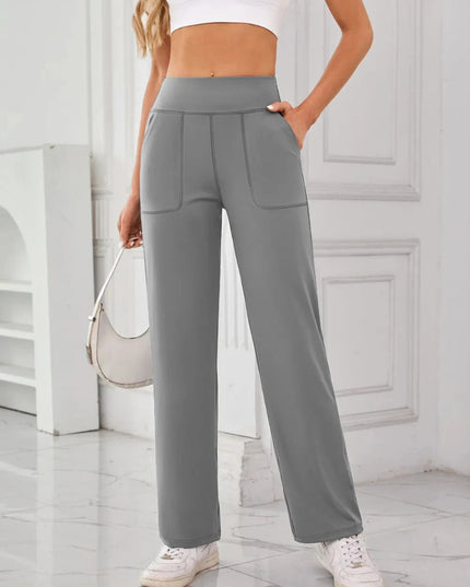 Lovelet High Waist Active Pants with Pockets - Trendsi