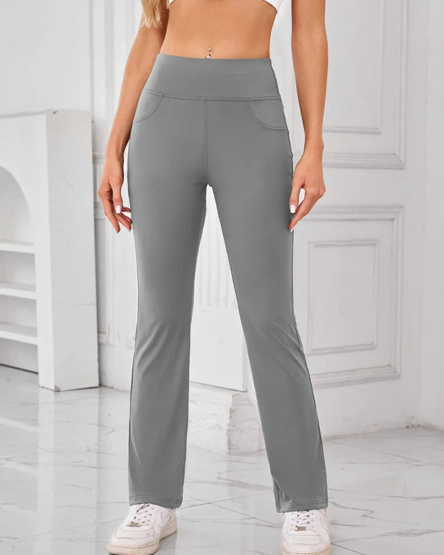 Lovelet High Waist Active Pants with Pockets - Trendsi
