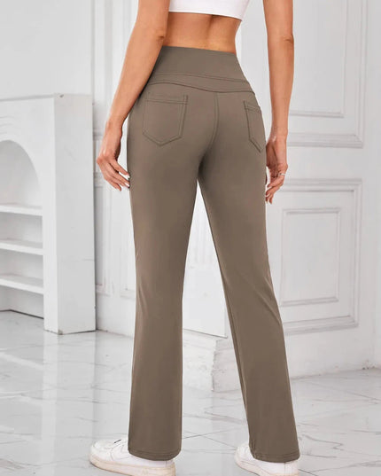 Lovelet High Waist Active Pants with Pockets - Trendsi