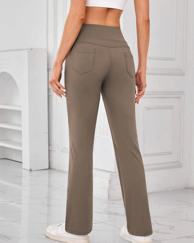 Lovelet High Waist Active Pants with Pockets - Trendsi