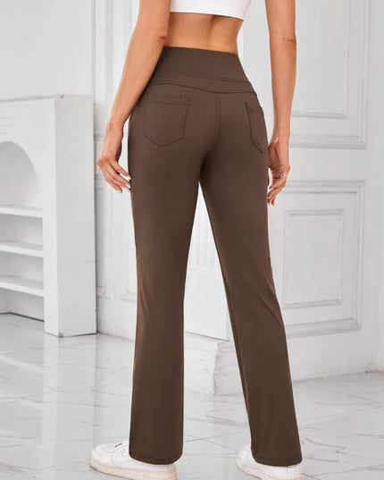 Lovelet High Waist Active Pants with Pockets - Trendsi