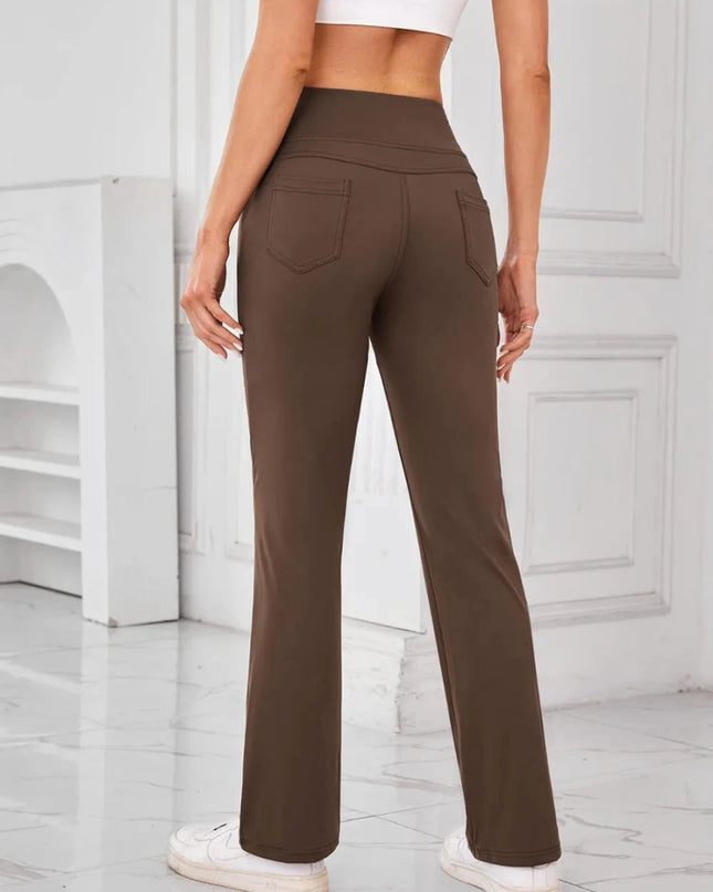 Lovelet High Waist Active Pants with Pockets - Trendsi
