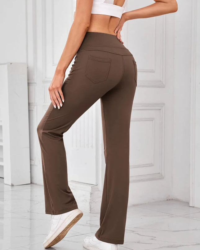 Lovelet High Waist Active Pants with Pockets - Trendsi